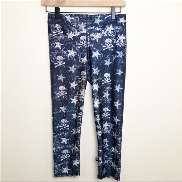 Terez x SoulCycle Stars & Skulls Capri leggings Celestial Blue - Picture 3 of 5